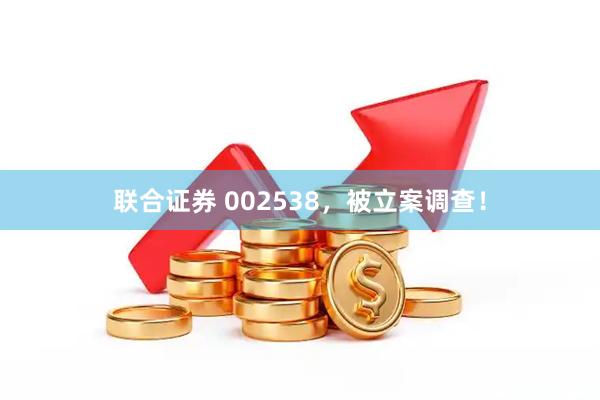联合证券 002538，被立案调查！