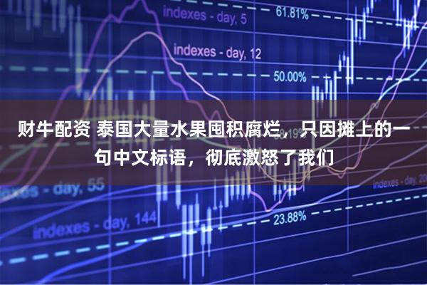财牛配资 泰国大量水果囤积腐烂，只因摊上的一句中文标语，彻底激怒了我们